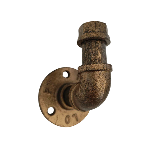 Industrial Pipe Wall Hook - Vintage Bronze