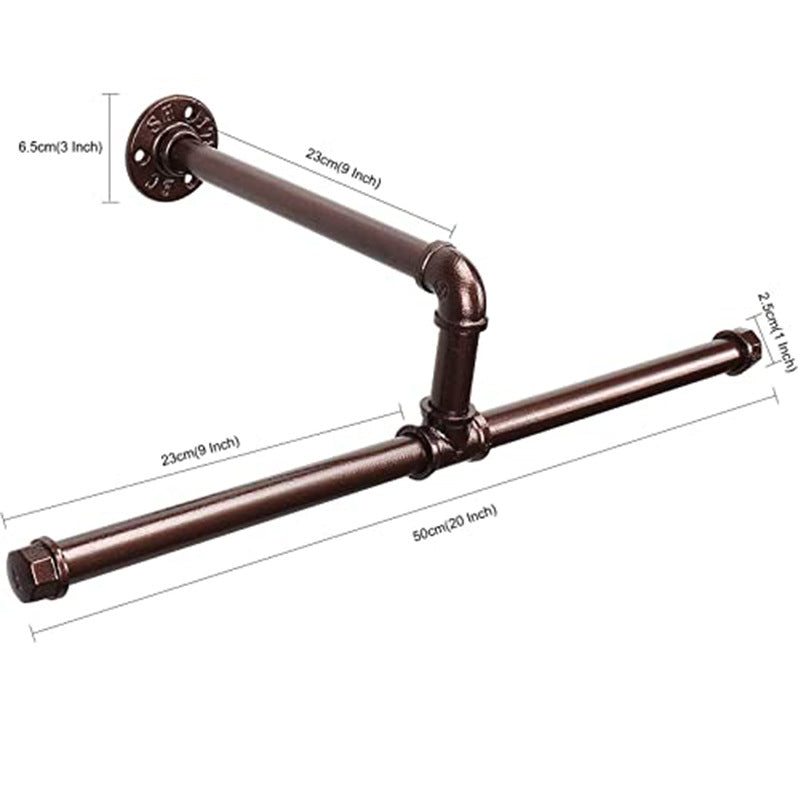 Industrial Pipe Coat Rack - Floating Wall Mount