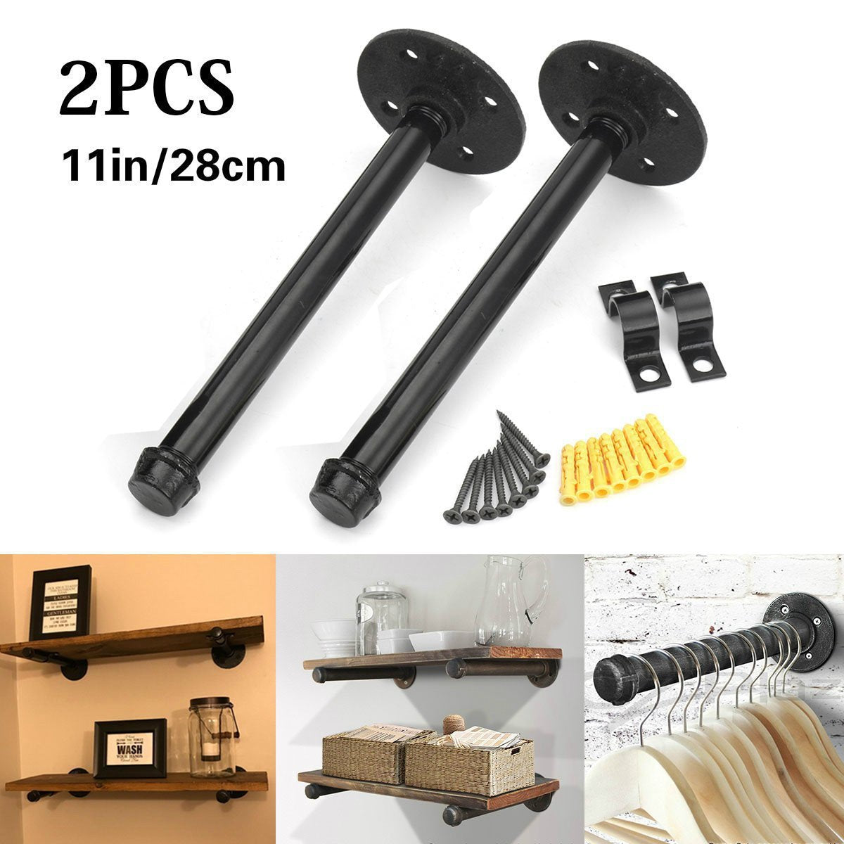 Industrial Pipe Triangle Shelf Bracket
